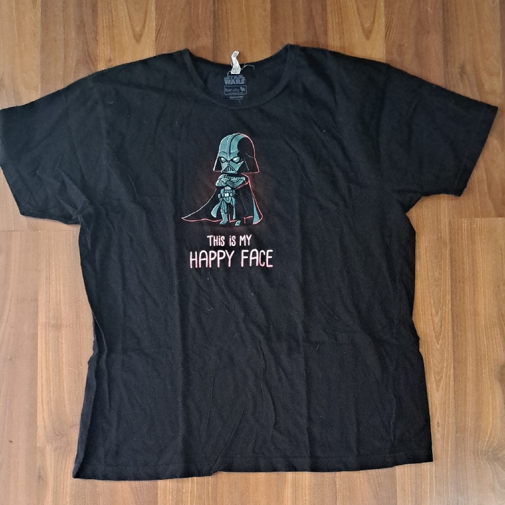 Star Wars Black Graphic Tee with Darth Vader 'This Is My Happy Face'